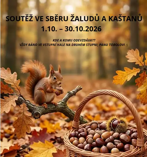 VYHLAŠUJEME SOUTĚŽ VE SBĚRU ŽALUDŮ A KAŠTANŮ